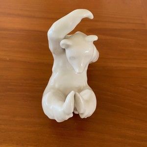 KPM White Tilting Tumbling Circus Polar Bear Acrobat Posing Figurine Porcelain